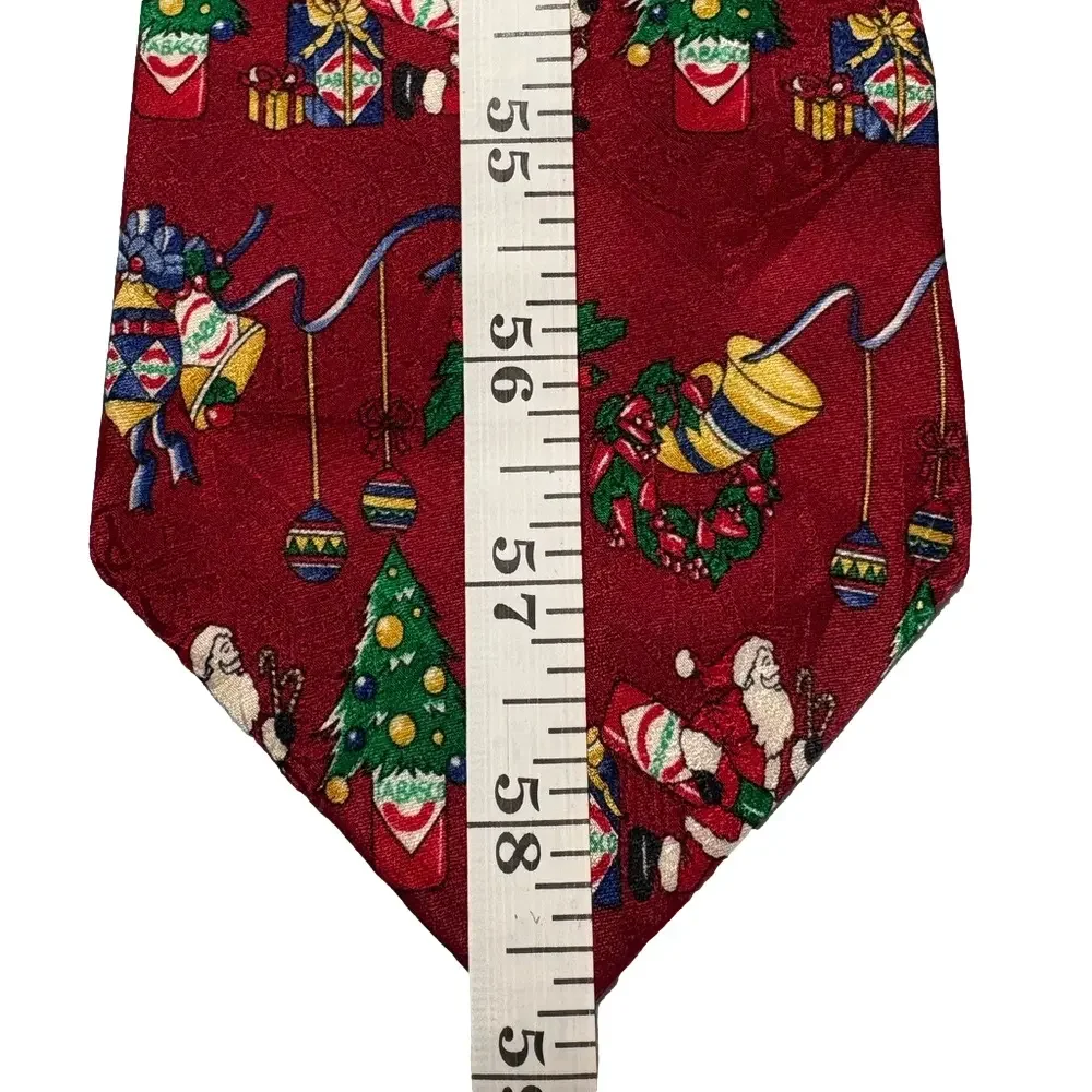 Tabasco 100% Silk Christmas Novelty Necktie Set Santa Holiday Ties Pair